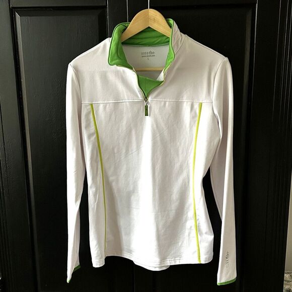 rh + Jackets & Blazers - rh+ Women's Pullover Jacket Size Large White Green Accents Polyester Ski Base